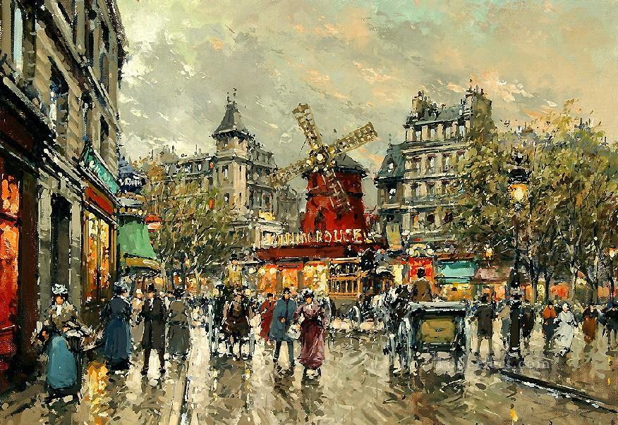 yxj052fD impressionism scenes Parisian Oil Paintings